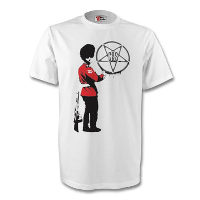 White Banksy Beefeater tshirt