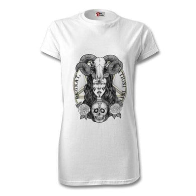 Fitted skulls and woman white T Shirt