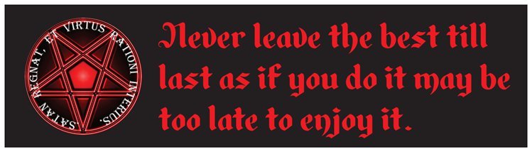 Rational Satanism Bumper Sticker