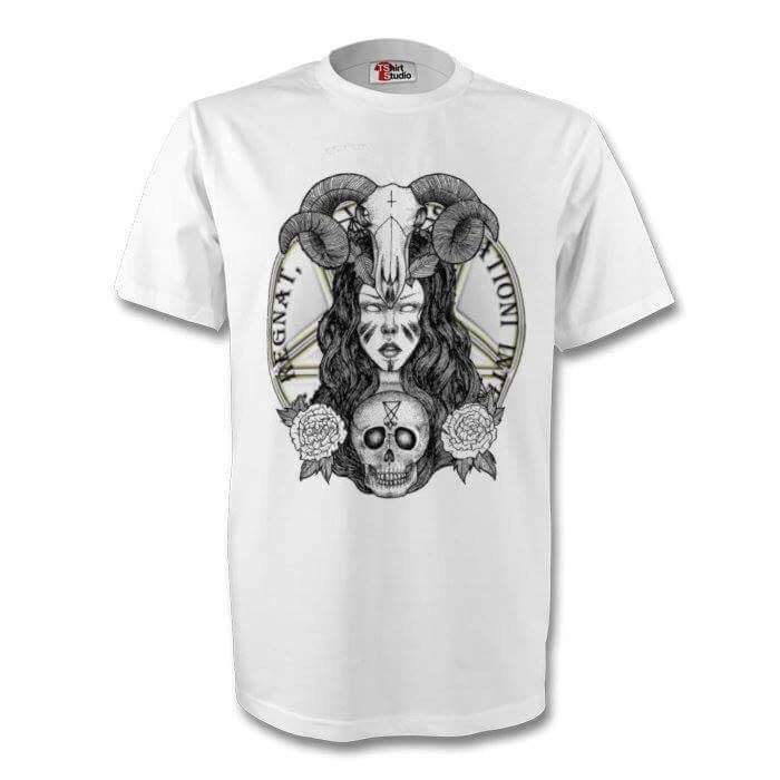 Skulls with woman white t shirt