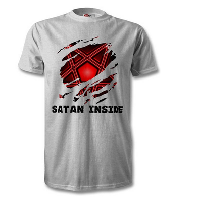 Grey Satan inside ripped style sigil tshirt