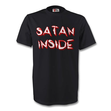 Satan Inside text black t shirt